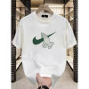 European Code Pure Cotton High-end Men's Round Neck Printed Short-sleeved T-shirt Men's