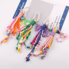 Creative Ins Colorful Hand-beaded Knotted Braided Rope Star Pendant Keychain Diy Bag
