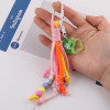 Creative Ins Colorful Hand-beaded Knotted Braided Rope Star Pendant Keychain Diy Bag