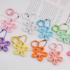 Candy Color Hollow Solid Large Flower Bead Chain Spring Ring Key Pendant Diy Bag
