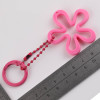 Candy Color Hollow Solid Large Flower Bead Chain Spring Ring Key Pendant Diy Bag