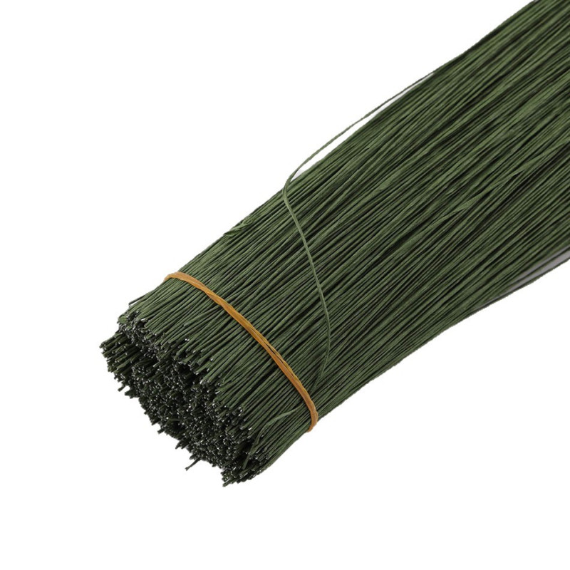 Floral Paper Wrapped Green Thin Wire Flower Shop Pole Metal Packaging Material Diy