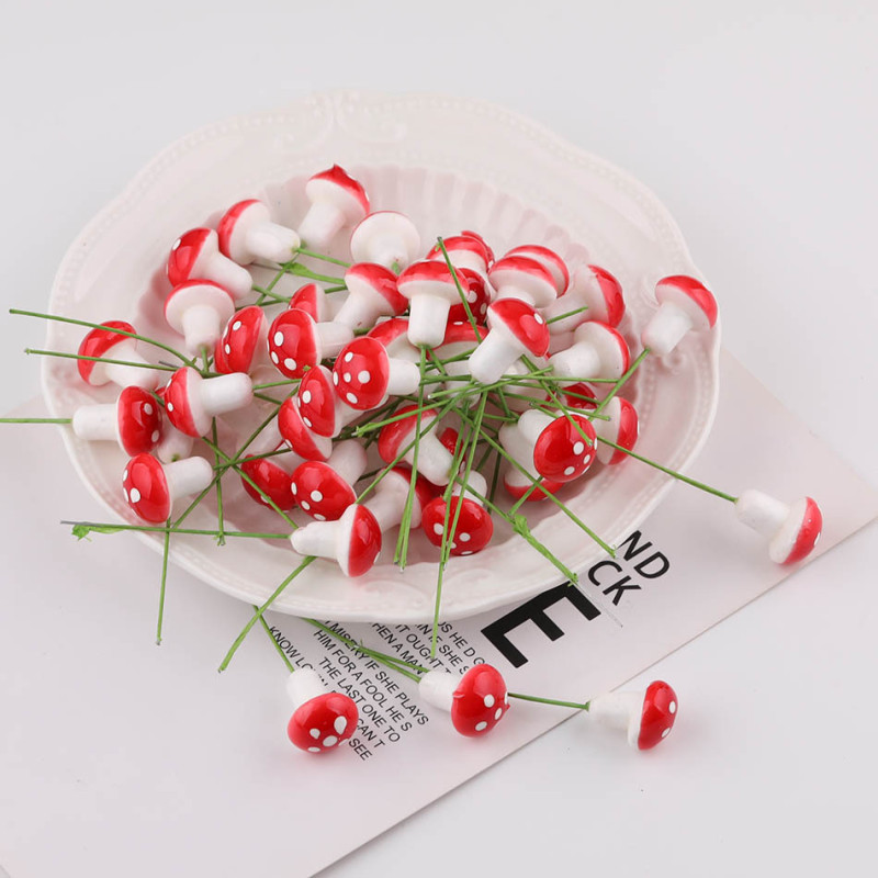 Colorful Simulation Mushroom Mini Foam Fruit Gardening Succulent Potted Plug-in Christmas