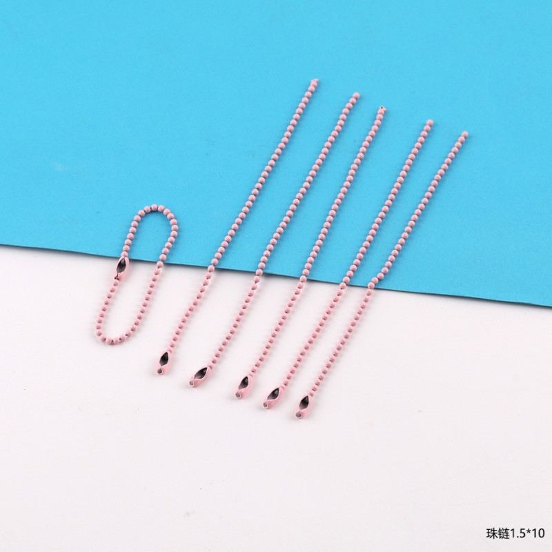 1.5*10cm Color Painted Metal Bead Chain Tag Diy Handmade Doll Bag Hanging Jewelry