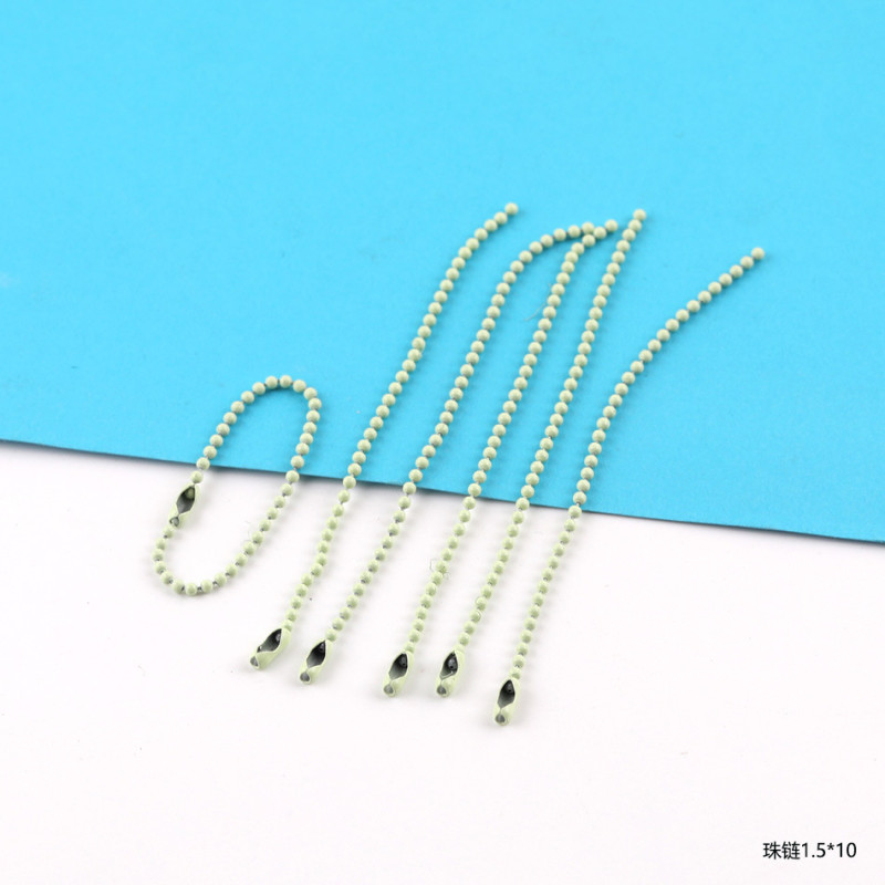 1.5*10cm Color Painted Metal Bead Chain Tag Diy Handmade Doll Bag Hanging Jewelry