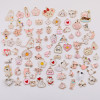Cartoon Cute Animals Flowers Love Alloy Dripping Oil Pendant Diy Handmade Bracelet