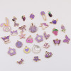 Cartoon Cute Animals Flowers Love Alloy Dripping Oil Pendant Diy Handmade Bracelet