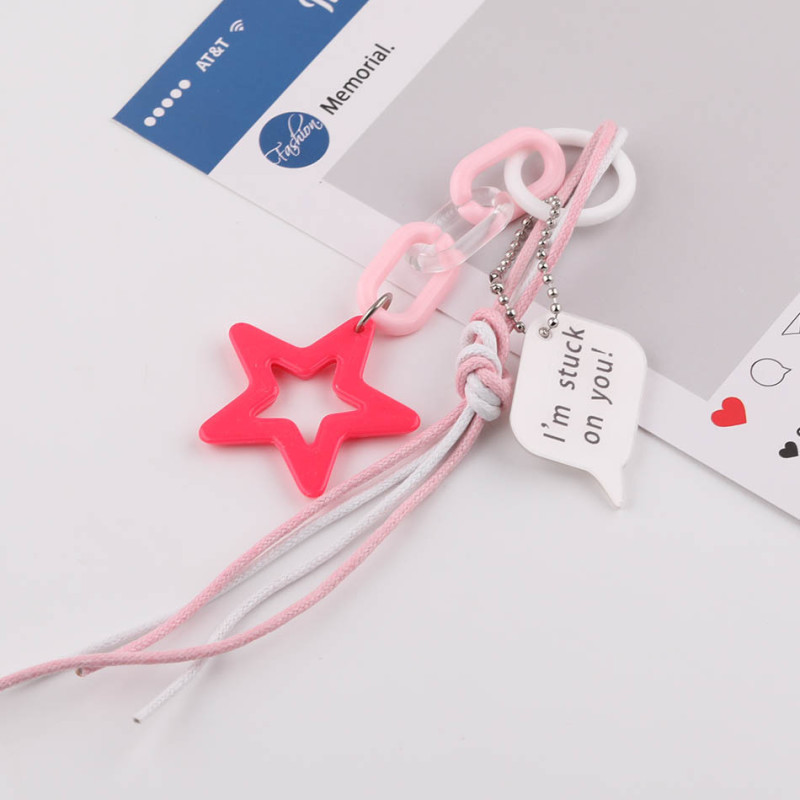 Creative Hollow Star Chain Buckle Cord Key Lanyard Diy Handmade Bag Decoration Pendant