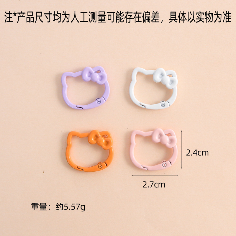 New Dopamine Zinc Alloy Bow Kt Cat Spring Buckle Keychain Connection Diy Handmade Jewelry