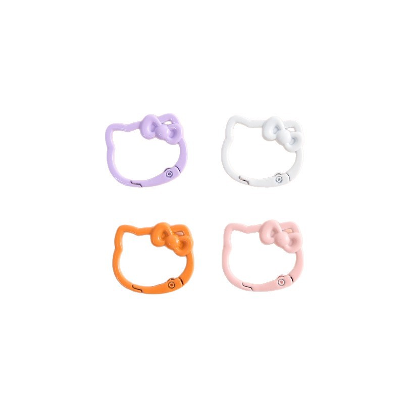 New Dopamine Zinc Alloy Bow Kt Cat Spring Buckle Keychain Connection Diy Handmade Jewelry