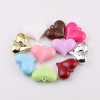 35*44mm Macaron Color Solid Large Peach Love Hanging Hole Pendant Diy Mobile Phone Chain