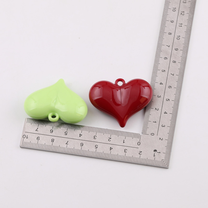 35*44mm Macaron Color Solid Large Peach Love Hanging Hole Pendant Diy Mobile Phone Chain
