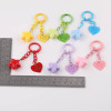 Candy Color Paint Four-section Chain English Letters Love Spring Ring Keychain Pendant