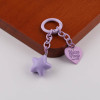 Candy Color Paint Four-section Chain English Letters Love Spring Ring Keychain Pendant