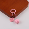 Candy Color Paint Four-section Chain English Letters Love Spring Ring Keychain Pendant