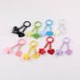 Candy Color Paint Four-section Chain English Letters Love Spring Ring Keychain Pendant