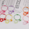 Colorful Hollow Transparent Solid Color Five-pointed Star Bell Wire Ring Keychain Diy