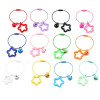 Colorful Hollow Transparent Solid Color Five-pointed Star Bell Wire Ring Keychain Diy