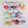Colorful Hollow Transparent Solid Color Five-pointed Star Bell Wire Ring Keychain Diy