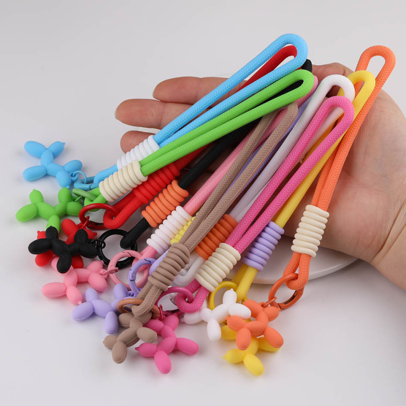 Colorful Cute Balloon Dog Silicone Mobile Phone Case Lanyard Diy Water Cup Bag Doll