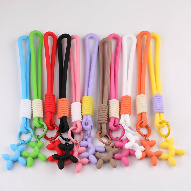 Colorful Cute Balloon Dog Silicone Mobile Phone Case Lanyard Diy Water Cup Bag Doll