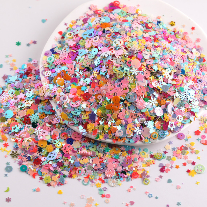 Mixed Color Special-shaped Color-plated Love Stars Flowers Sequins Diy Handmade Manicure