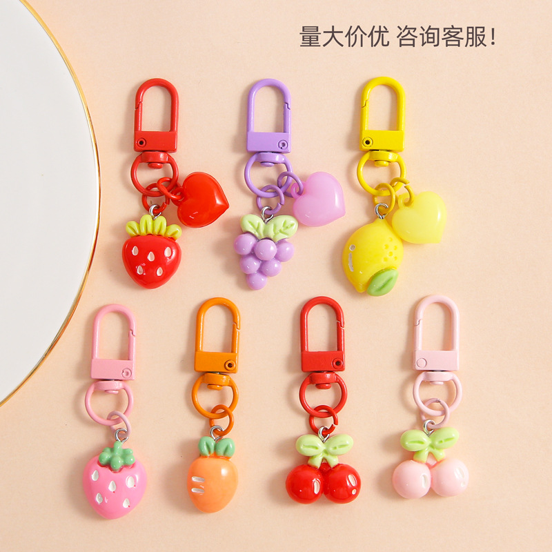 New Candy-colored Resin Fruit Keychain Simulation Fun Bag Pendant Diy Cute Jewelry