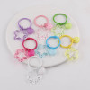 Dopamine Color Transparent Hollow Five-pointed Star Love Book Ring Keychain Diy Headphone