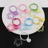 Dopamine Color Transparent Hollow Five-pointed Star Love Book Ring Keychain Diy Headphone