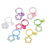 Dopamine Color Transparent Hollow Five-pointed Star Love Book Ring Keychain Diy Headphone