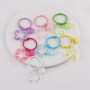 Dopamine Color Transparent Hollow Five-pointed Star Love Book Ring Keychain Diy Headphone