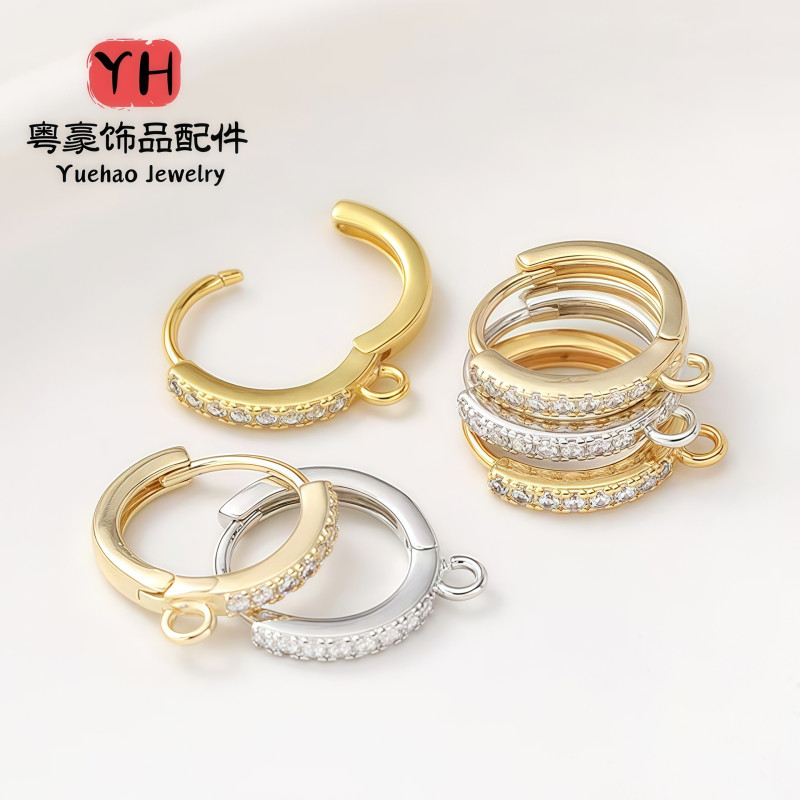 Color-preserving 14k Gold-filled Earrings Inlaid with Zircon Fashion Semi-finished