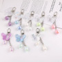 Creative Ins Laser Transparent Butterfly Pendant Beaded Keychain Diy Handmade Bag Doll