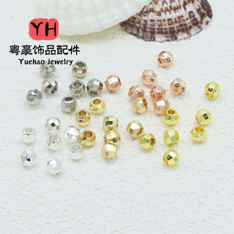 14k Gold-filled Color-preserving Solid Laser Beads, Faceted Spacer Bracelet Necklace Diy