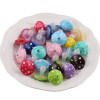 23mm Simulated Colorful Polka Dot Mushroom Acrylic Vertical Hole Loose Beads Diy Handmade