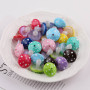 23mm Simulated Colorful Polka Dot Mushroom Acrylic Vertical Hole Loose Beads Diy Handmade