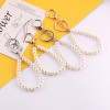 Imitation Pearl Round Dragon Buckle Chain Short Hand Diy Handmade Bag Doll Keychain