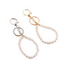 Imitation Pearl Round Dragon Buckle Chain Short Hand Diy Handmade Bag Doll Keychain