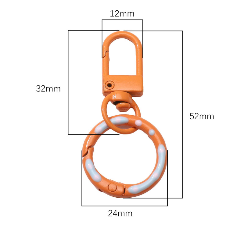 Colorful Donut Alloy Spring Buckle Handmade Diy Jewelry Accessories Luggage Toy Pendant