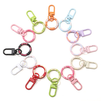 Colorful Donut Alloy Spring Buckle Handmade Diy Jewelry Accessories Luggage Toy Pendant