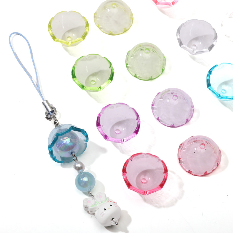 Transparent Acrylic Jellyfish Wind Chime Cover Hand Beaded Handmade Diy Bracelet Necklace