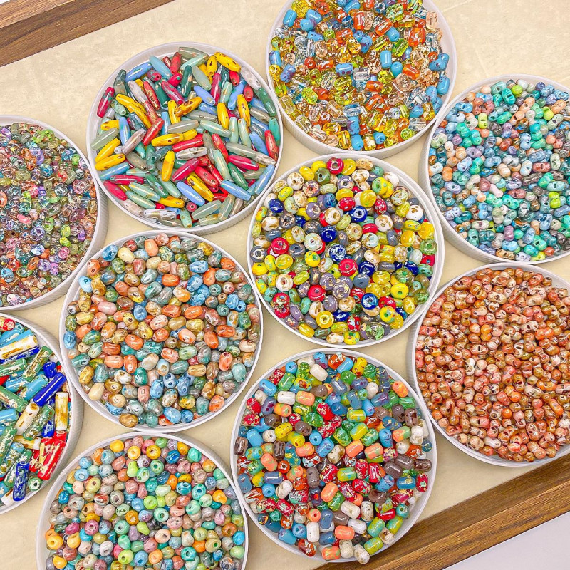 Picasso Color Colored Rice Beads Retro High Quality Glass Handmade Diy Beaded Jewelry