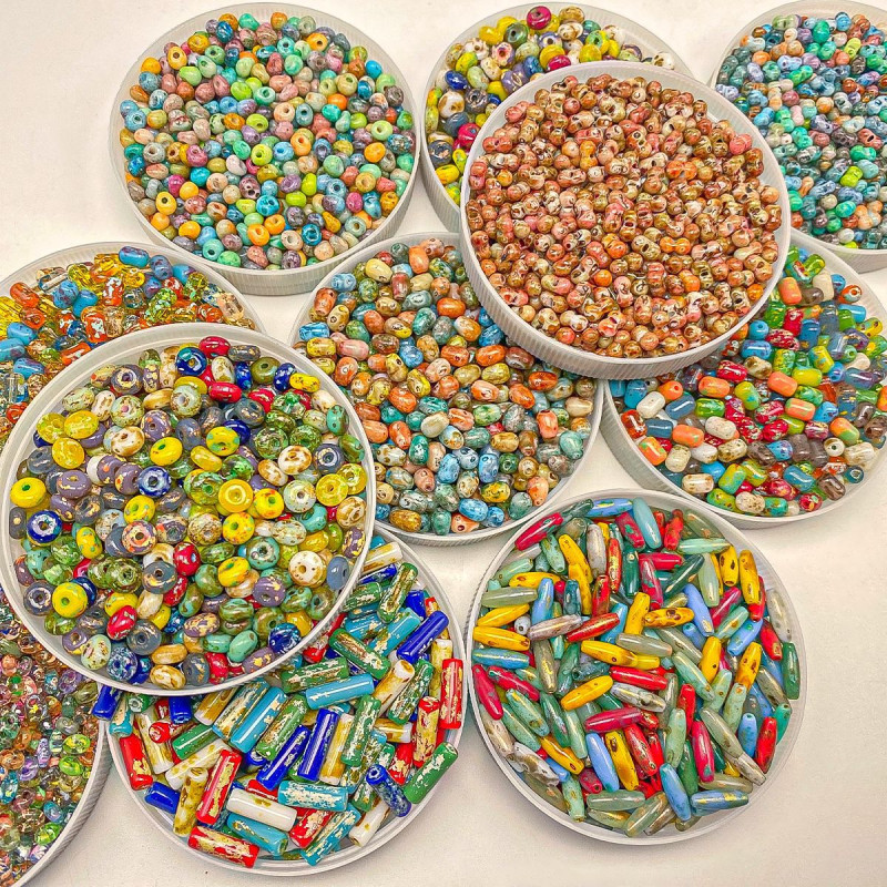 Picasso Color Colored Rice Beads Retro High Quality Glass Handmade Diy Beaded Jewelry