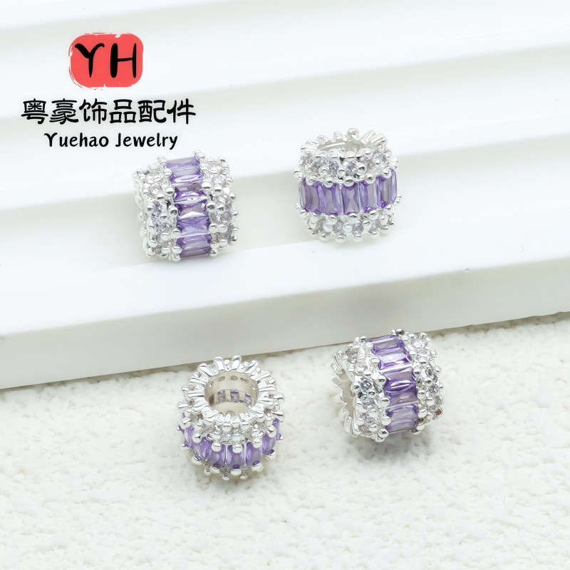 18k Gold-plated Copper, Color-preserving, Micro-studded with Zircons, Large Hole Bucket