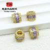 18k Gold-plated Copper, Color-preserving, Micro-studded with Zircons, Large Hole Bucket