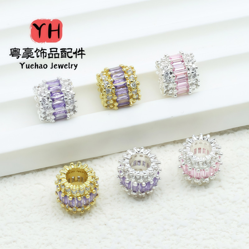 18k Gold-plated Copper, Color-preserving, Micro-studded with Zircons, Large Hole Bucket