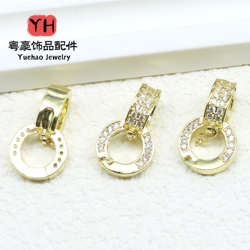 Copper-plated 18k Gold Strong Color Retention Micro-inlaid Buckle Pearl Necklace Head