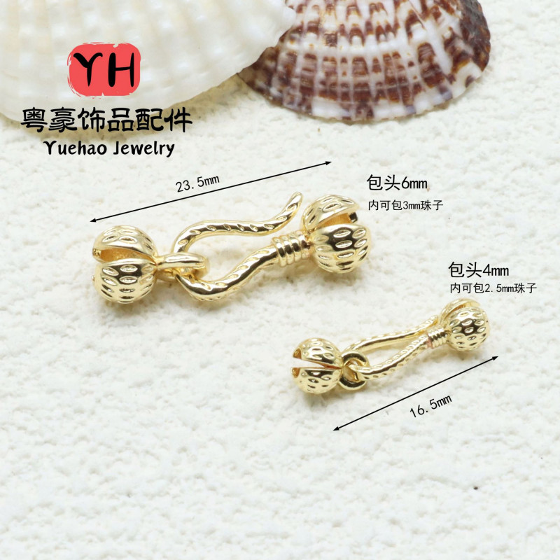 14k Gold-filled Color-preserving Flower Bud Double-wrapped Buckle Bracelet Necklace Head