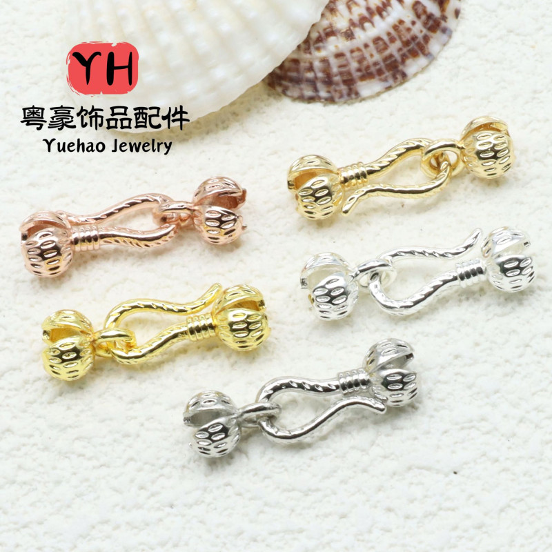 14k Gold-filled Color-preserving Flower Bud Double-wrapped Buckle Bracelet Necklace Head