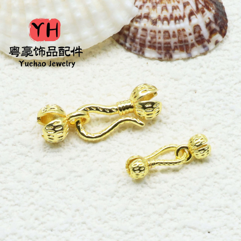 14k Gold-filled Color-preserving Flower Bud Double-wrapped Buckle Bracelet Necklace Head